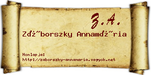 Záborszky Annamária névjegykártya