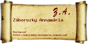 Záborszky Annamária névjegykártya