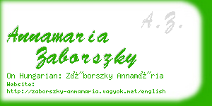 annamaria zaborszky business card